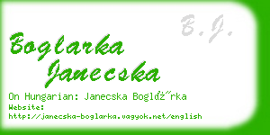 boglarka janecska business card